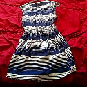 Blue and white dress